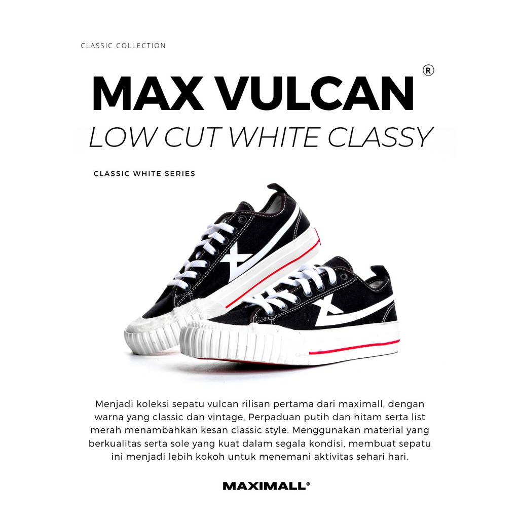 Sepatu Pria Maximall MAX-VULCAN LOW CUT White