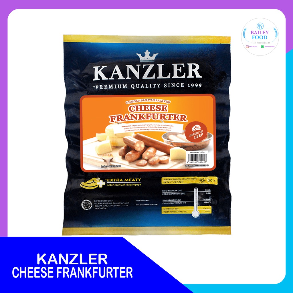 

KANZLER SOSIS CHEESE FRANKFURTER 360 gr/sosis cheese premium kanzler