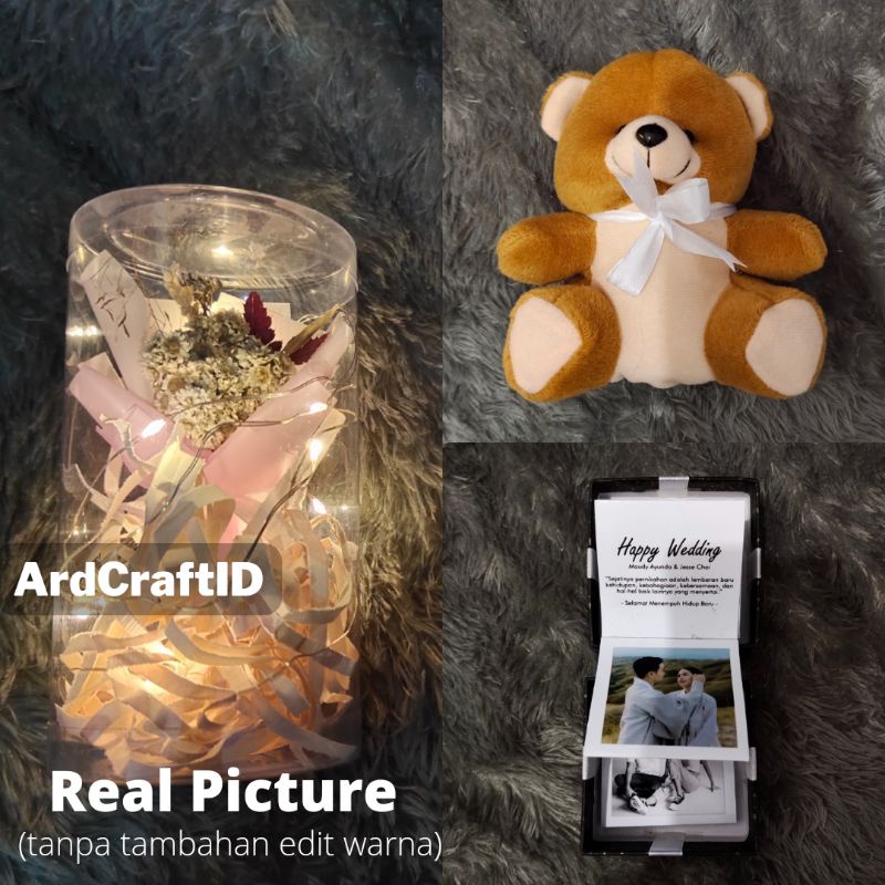 Kado Untuk Pacar (Boneka + Flower in Bottle + Photo Box)