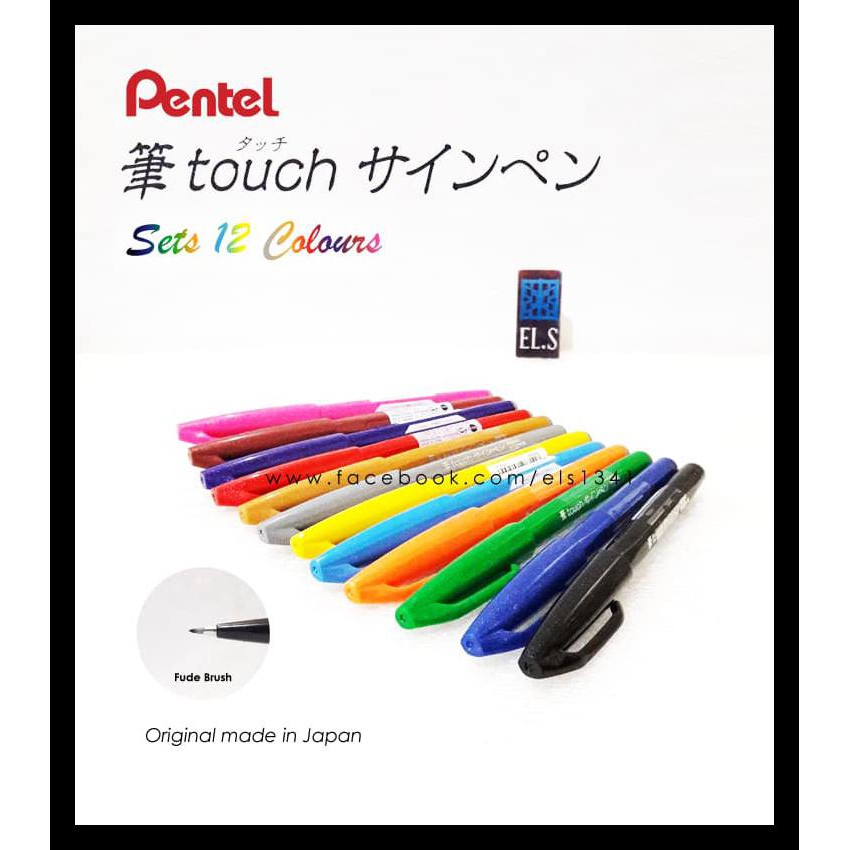 

COD PENTEL TOUCH BRUSH PEN SET 12 WARNA KODE 1163