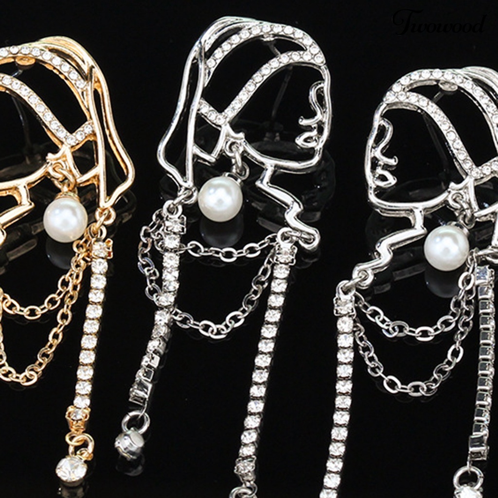 1 Pasang Anting Model Rumbai Aksen Mutiara Imitasi Untuk Wanita