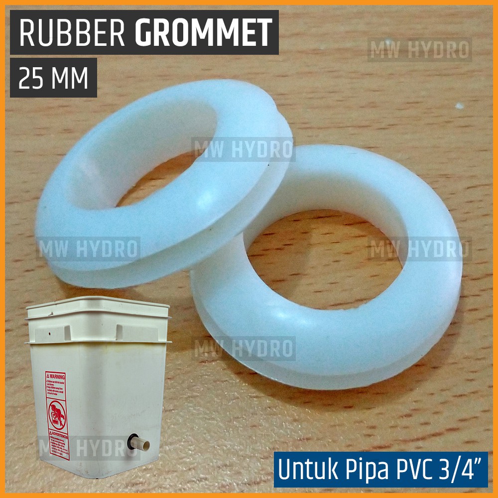 10 pcs Rubber Grommet 25 mm untuk Pipa PVC 3/4 Inch, Hitam / Black