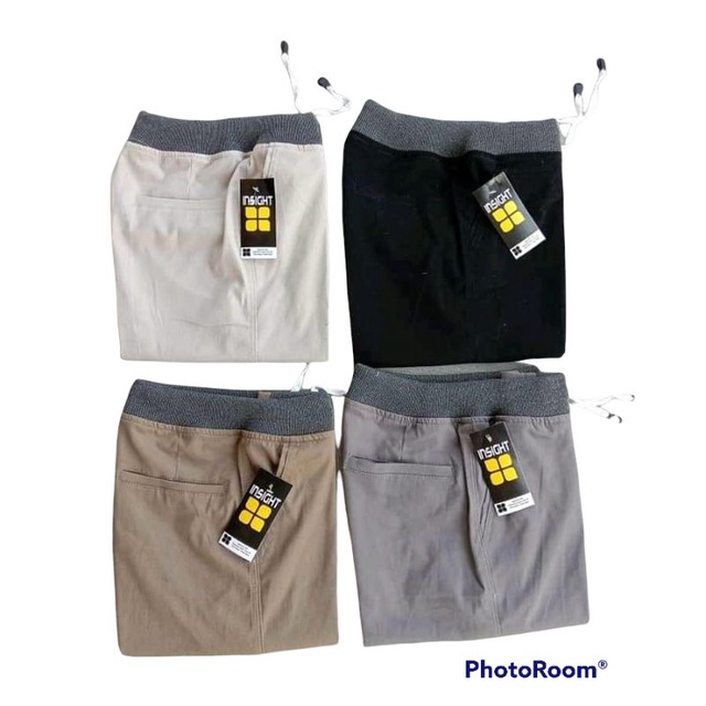 celana pendek chinos pria rip/pinggang karet~premium