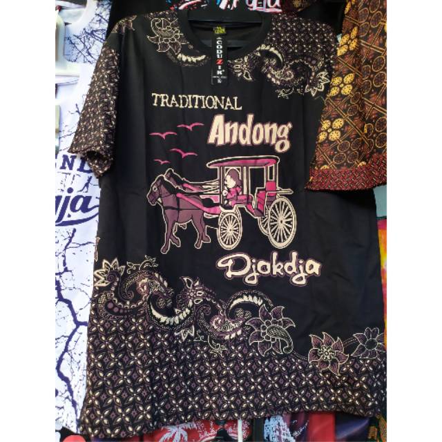 (BISA COD) KAOS BATIK ANDONG DJOKDJA UKURAN S-XL - SOUVENIR MURAH KHAS JOGJA