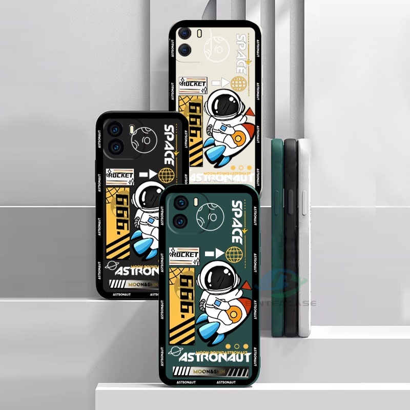 Case Bahan Silikon Motif Astronot Luar Angkasa Untuk IPhone 13 Pro Max 11 12 Xr XS 6 6S 7 8 Plus