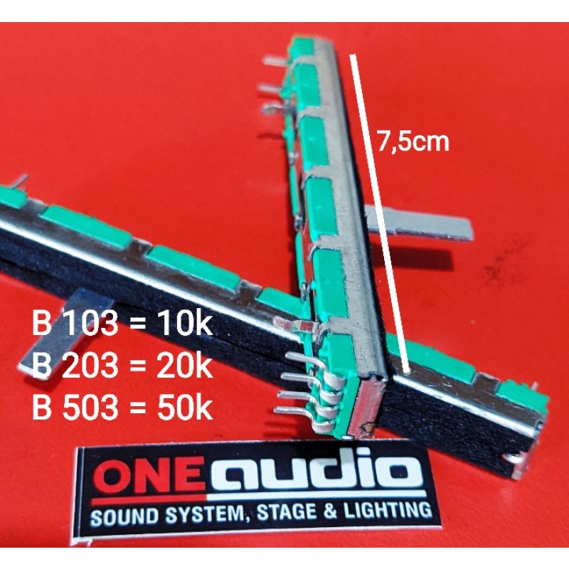 Potensio Geser 7.5 cm fader mixer 10k B103 20k B203 50k B503 original untuk semua mixer universal