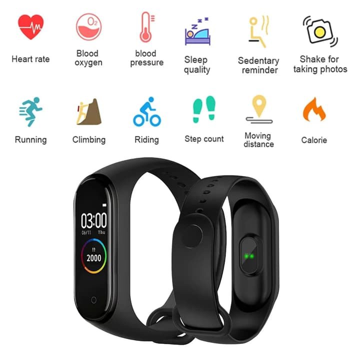 Smart Band M4 - Jam Tangan Olahraga Fitnes Tracker Smart Watch M4
