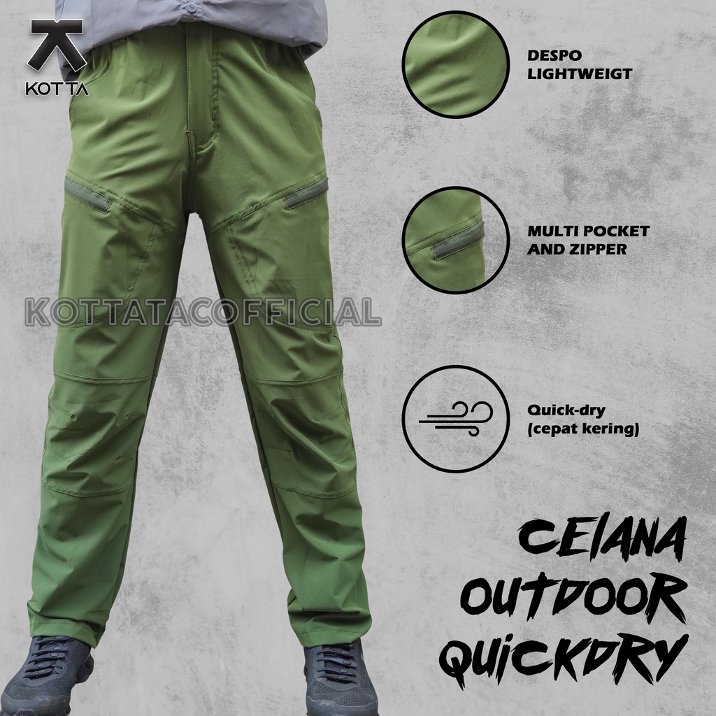 Celana Gunung Panjang Waterrepellent - Celana Outdoor Pria dan Wanita