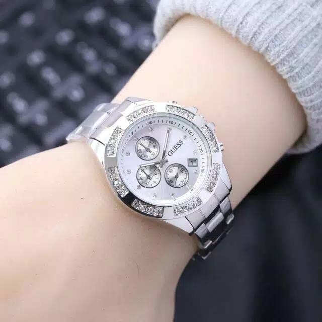Jam Tangan Wanita Guess Silver Putih Model Terbaru - Jam Tangan Wanita Guess - Jam Tangan Wanita G2