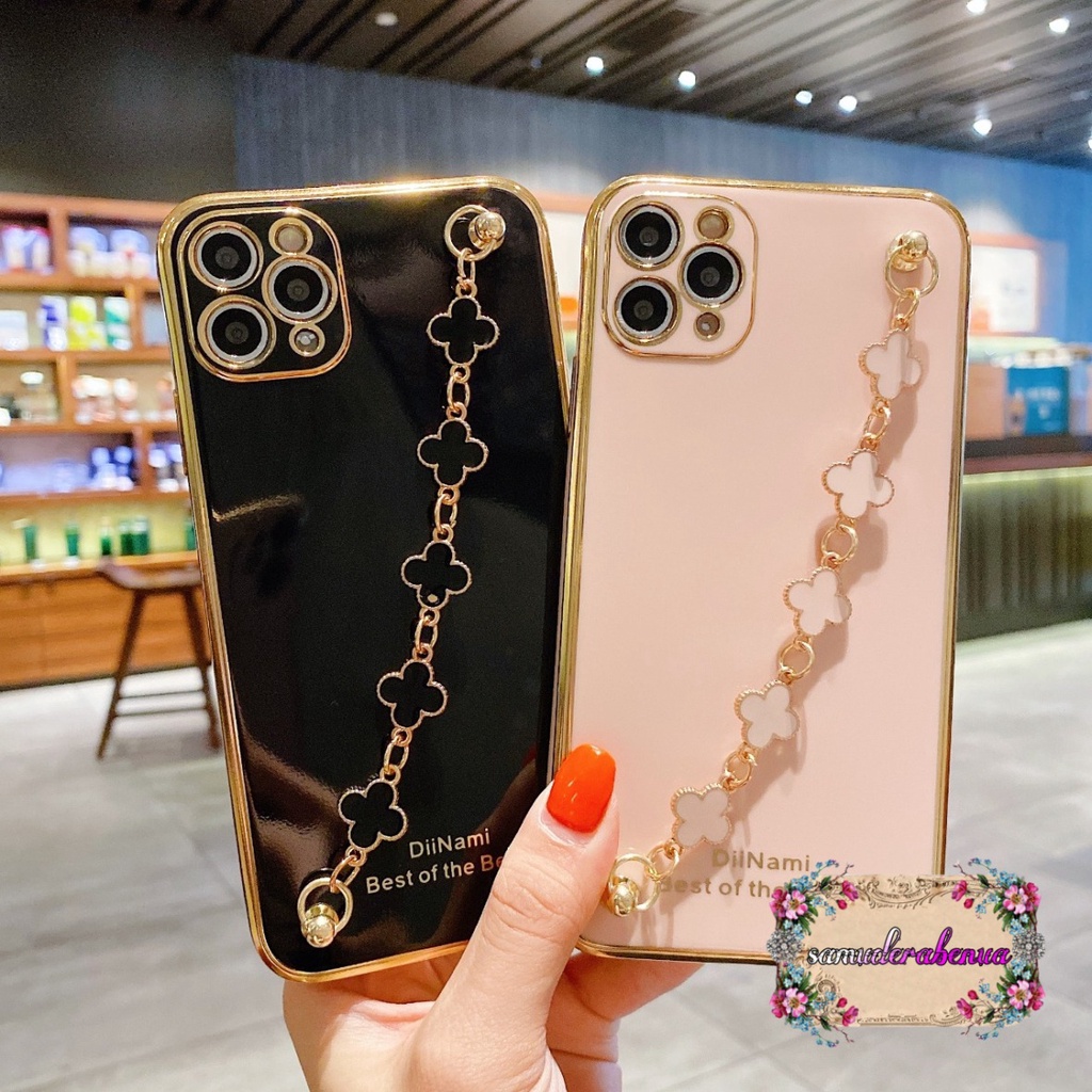 Y011 SOFTCASE SHINE PLATING CASE RANTAI DIINAMI OPPO A1K A7 A12 A11K A5S A3S A15  A16 4G A8 A31 A37 NEO9 A52 A92 A53 RENO 4F 5 5F A94 F19 F17 PRO A33 2020 SB2955