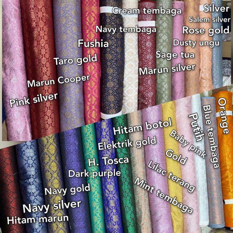 Kain songket semi palembang / songket  (HARGA PERSETENGAH METER) SONGKET TENUN-3