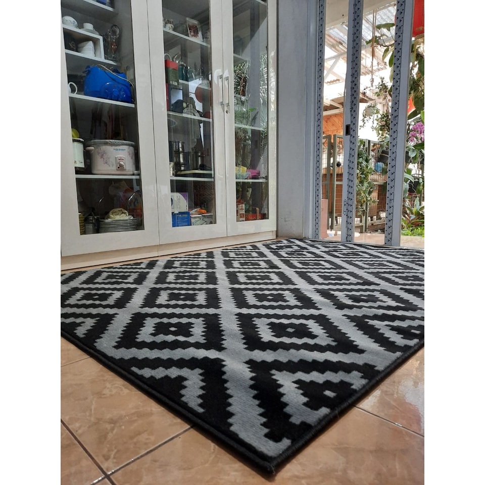 MAROC Karpet Lantai 160x210 Midnight Monokrom - Midnight 06-2