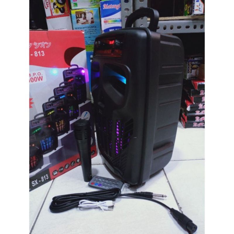 Speaker Bluetooth Karoke Terbaru SX-813/ Speaker 8,5 Inch Super Bass Dan Termurah