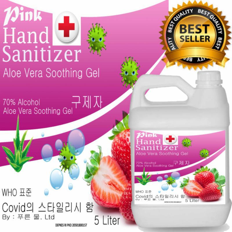 hand sanitizer gel 5 liter aroma strawberry izin kemenkes