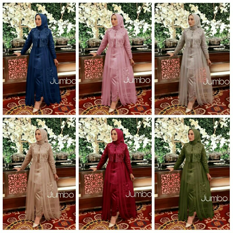 ST Set Stelan Tunik Celana Moscrepe Brukat Corneli Tile Attelier Jumbo