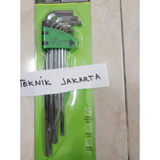 ➶ Kunci L set Panjang 8 pcs Inci TEKIRO ♧