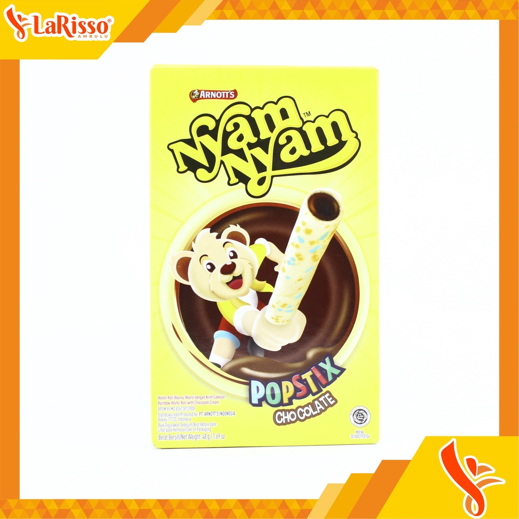 

NYAM NYAM POPSTIX WAFER ROLL 48GR RASA COKELAT