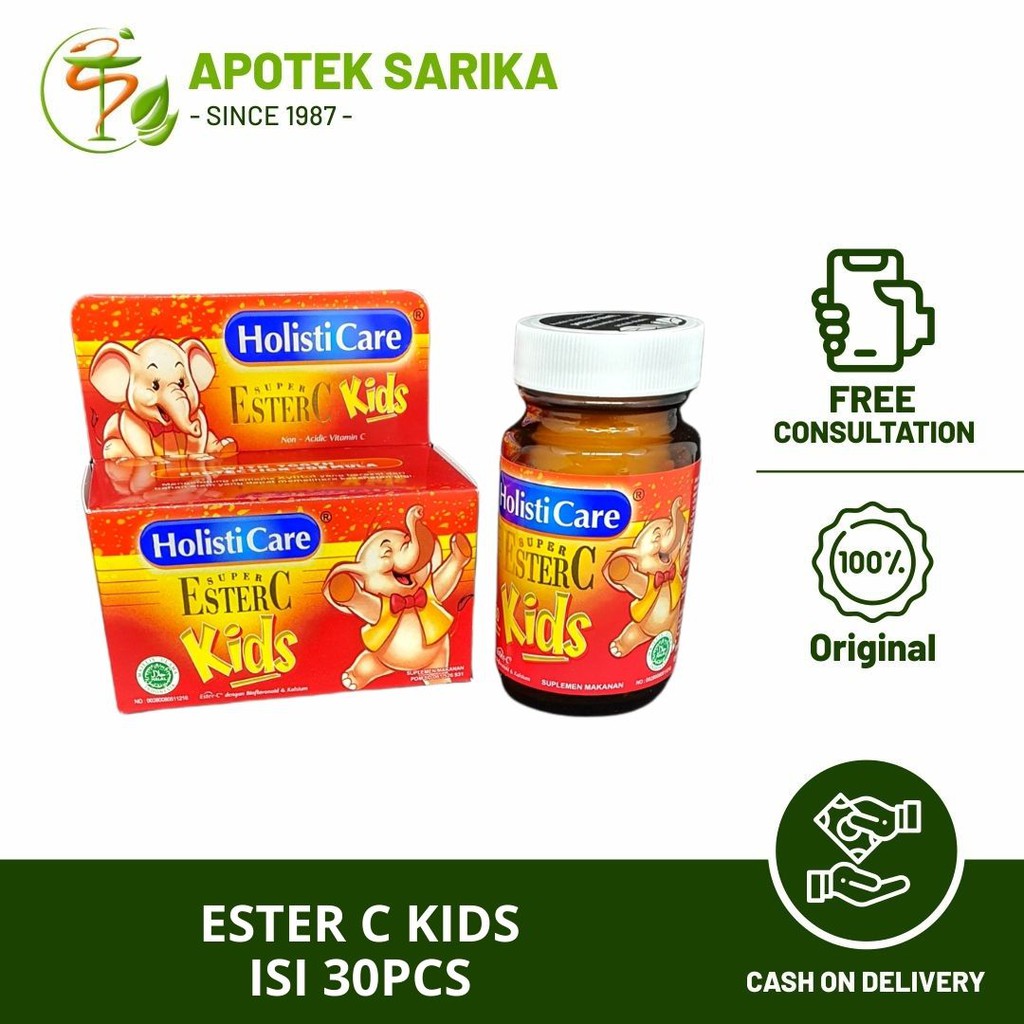 Jual Ester C kids botol isi 30pcs (vitamin C anak meningkatkan imun