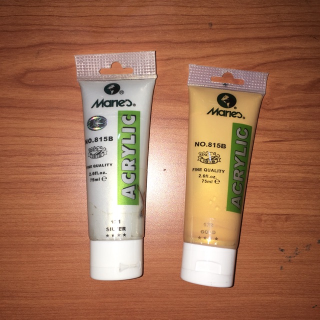 

Cat Lukis Maries Acrylic 75 ml GOLD and SILVER / Cat Maries Akrilik 75 ml GOLD dan SILVER
