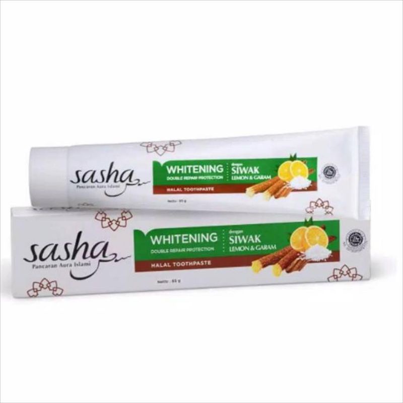 Sasha Pasta Gigi Halal Whitening/ pencegah gigi berlubang 150 gr