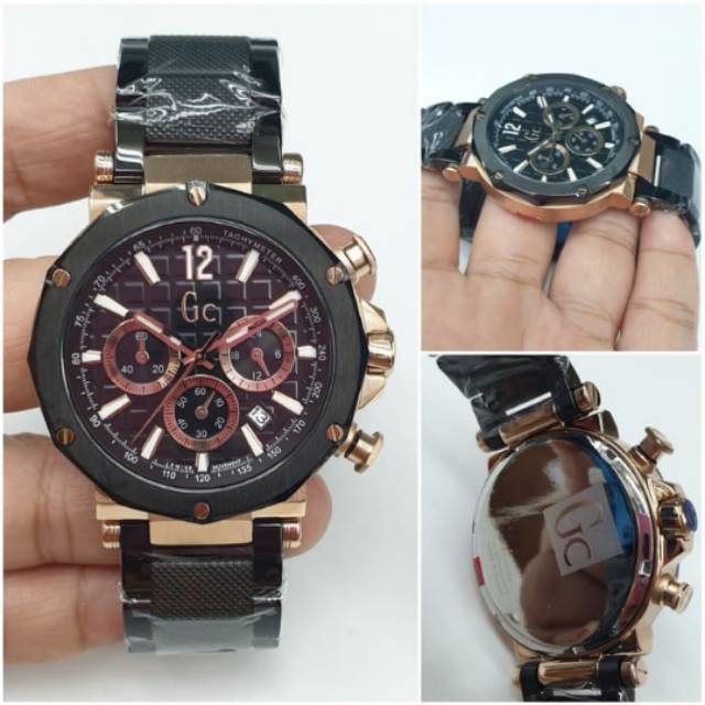 JAM TANGAN PRIA GC Y53005G2 PREMIUM AAA COMBI ROSE GOLD