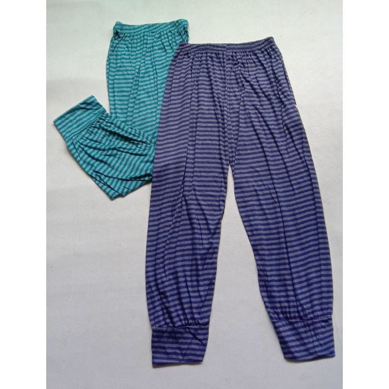 Celana/Celamis 3/4 Alladin Kerut Besar Salur Jumbo