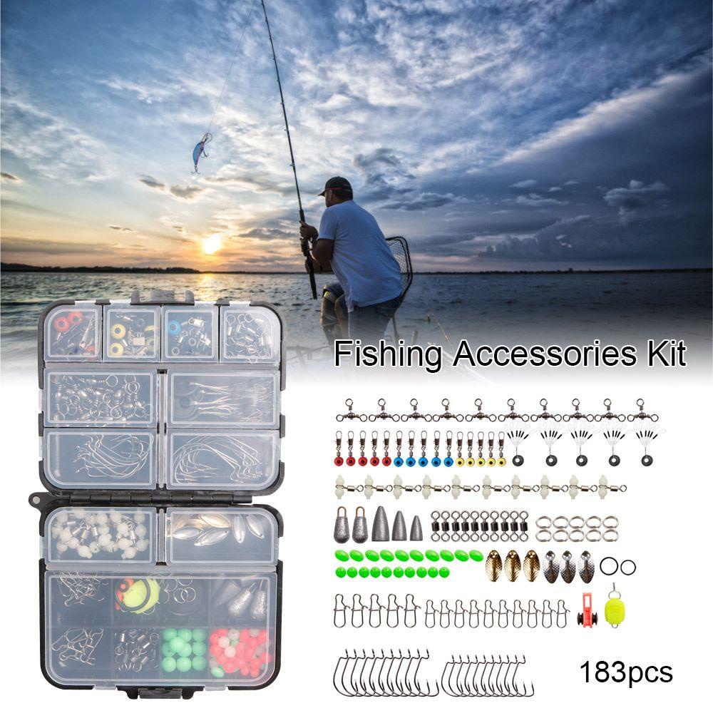 Preva 183pcs Aksesoris Memancing Kit Tahan Lama Portable tackle box Sinker Pemberat