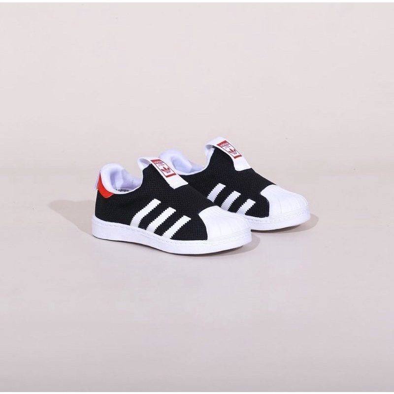 ADIDAS SUPERSTAR 360 KIDS “CORE BLACK/CLOUD WHITE/RED” ORIGINAL (BNWB)