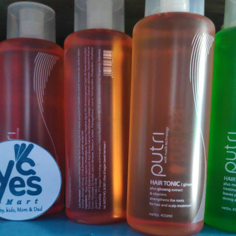 Hair Tonic COD Putri 450ml Botol Apple Gingseng Lemon Perawatan Rambut ala Salon Scalp Hair loss strong Fresh Treatment