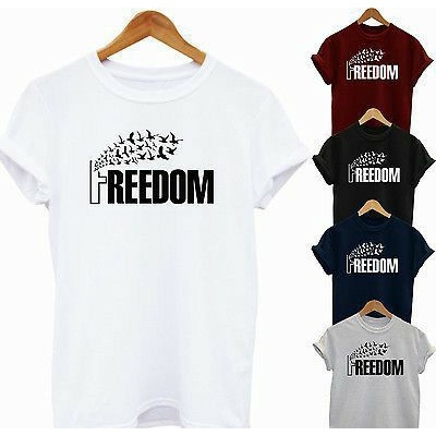 GALETHA - Kaos Kata FREEDOM / kaos Pria Wanita Jumbo Big Size Terbaru / Kaos Pria Distro crewneck Or