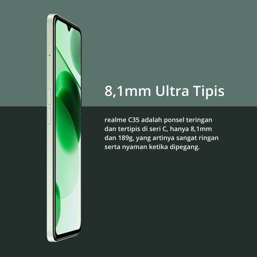 Realme C35 4GB+128GB 8.1mm Ultra Slim 5000mAh Massive Battery 50MP AI Triple Camera