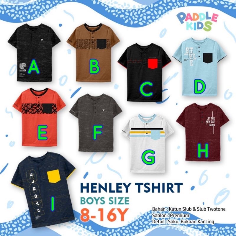 Kaos Anak Laki Laki Henley Junior paddlekids