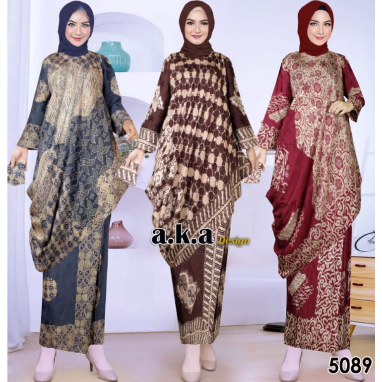 [5089]FASHION MUSLIM//SETELAN ROK MIRING//BATIK VISCOSE PREMIUM/SEMI SUTRA//KODE AKA