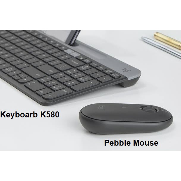 Logitech Pebble M350 Wireless Bluetooth silent Mouse Keyboard K580