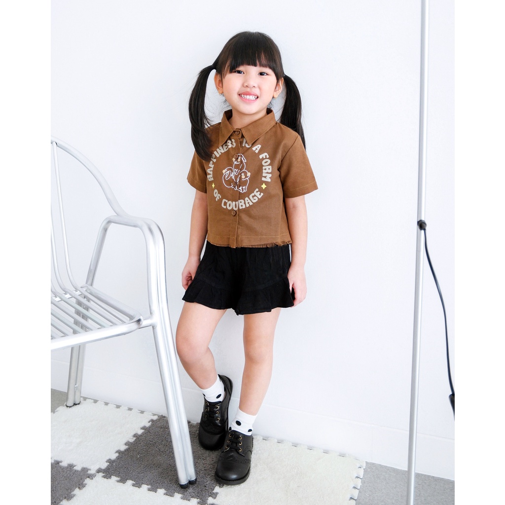 BUNNY CROP TOP | Kemeja Anak Motif | Atasan Anak | Top Anak Perempuan | Kemeja Sablon Anak