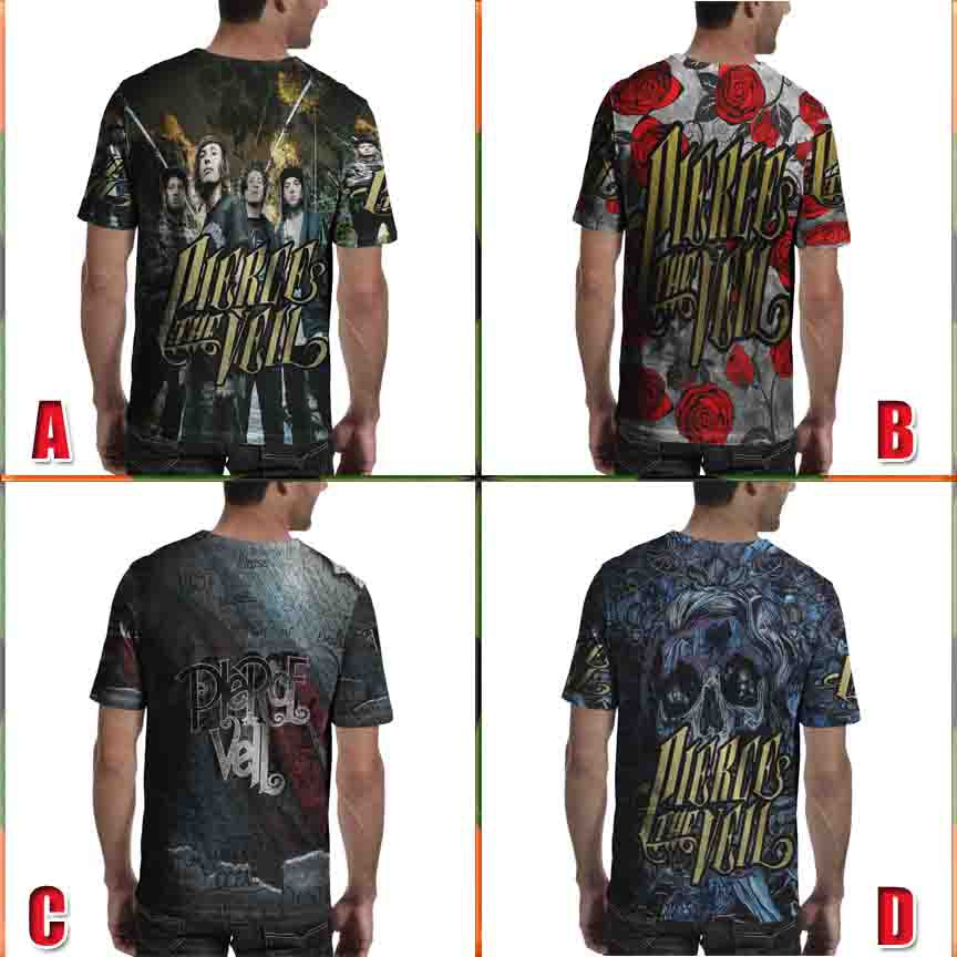 Casual T-Shirt Fullprint Pierce the Veil Metal BAND Kaos Neo Metal Tshirt