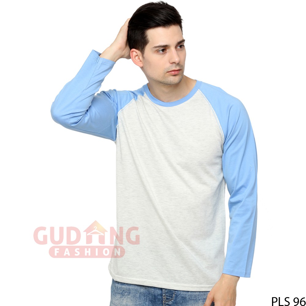 Kaos Panjang Pria Keren Raglan Polos - PLS 96