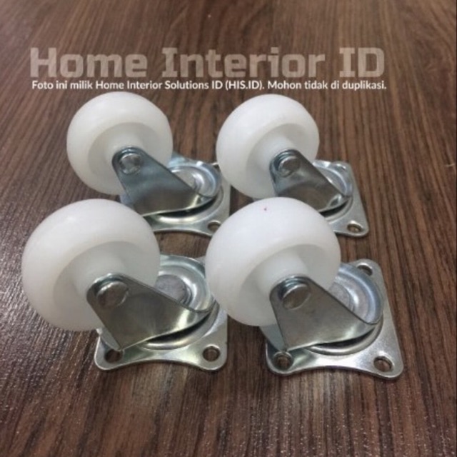 Roda Nylon 1 1/4 inch putih hidup