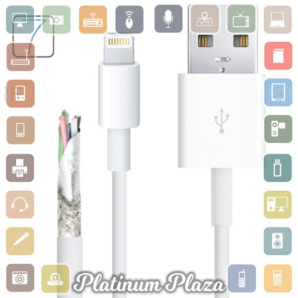 Apple Lightning Super Quality Multiple Strands TPE Material to USB Cable iOS 10 C`7APUB4- White