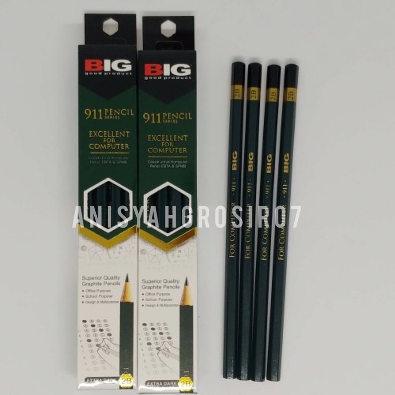 

(1PACK) Pensil 2B BIG SERI 911/ Pencil for computer exam 1pack isi 12pcs
