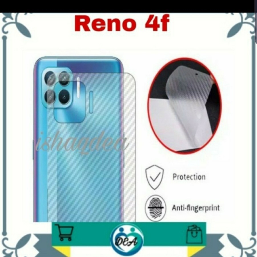 OPPO RENO 4 4F 5 5F Anti Gores Belakang Back Skin Carbon Transparan
