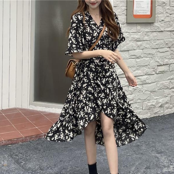 BAJU DRESS WANITA PANJANG KOREA MURAH KEKINIAN TERBARU KOREAN STYLE DRESS CASSUAL WANITA MODERN 035