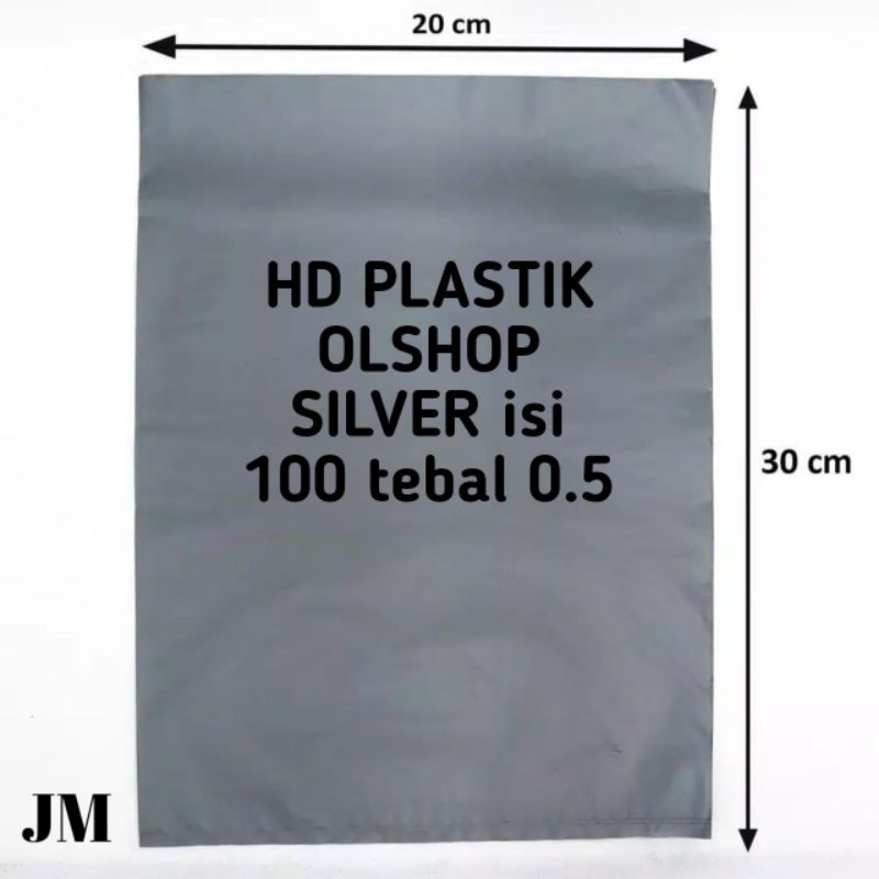 

HD plastik packing silver isi 100lembar tebal 0,5 ukuran 20x30