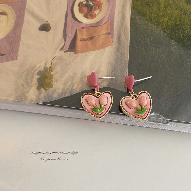 Anting Tusuk Motif Bunga Tulip Untuk Wanita