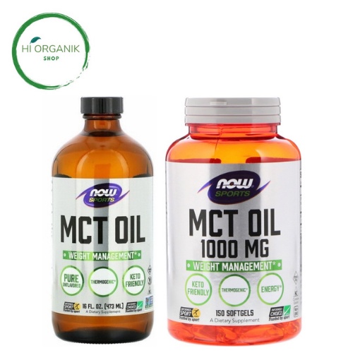 Now Foods Sports MCT Oil 1000 mg 150 Softgels ; Now MCT Oil Unflavored 473 ml - Keto - ORI USA