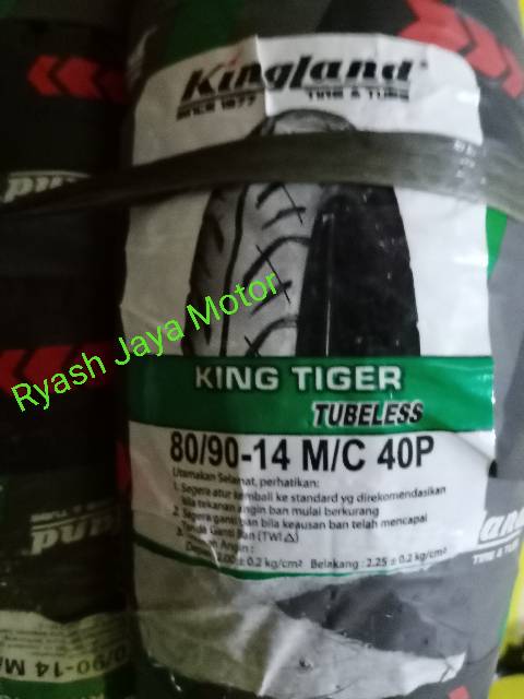 Paket Ban tubeless Kingland 80/90-14 &amp; 90/90-14 motor Mion/beat/vario/soul/gt/J/xeon/scoopy series