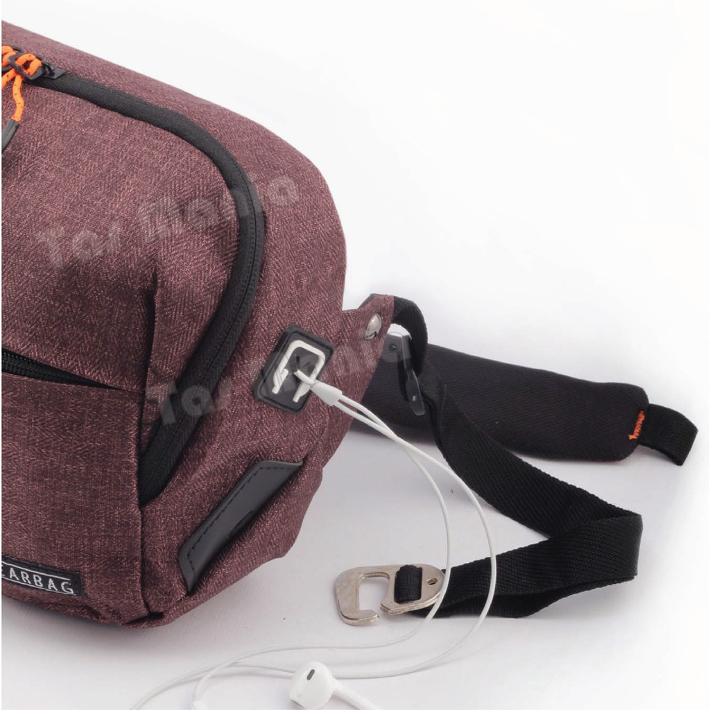 PTS -Gear Bag -  Port -13129 - Waistbag WITH EARPHONE HOLE BB - Tas Selempang Pria Tas Pinggang