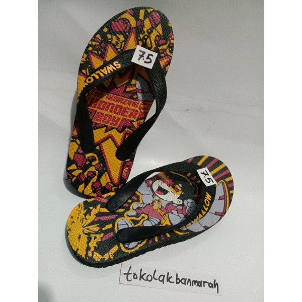 sandal Spiderman bkn swalow no 26 sampai 35 untuk wonder boy mrk swalow no 7,5/8