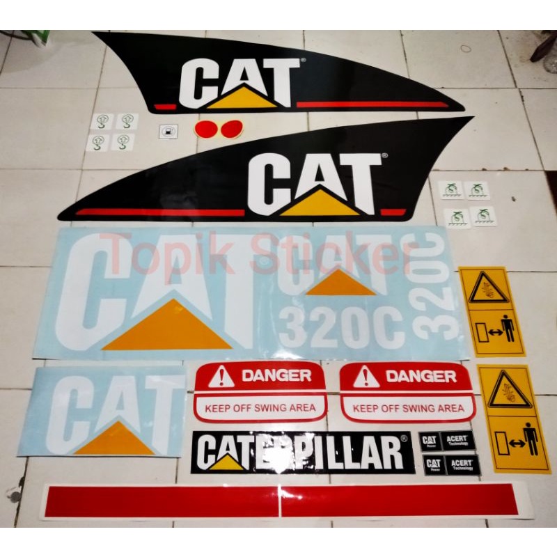 Stiker Excavator CATERPILLAR CAT 320C Stiker Alat Berat