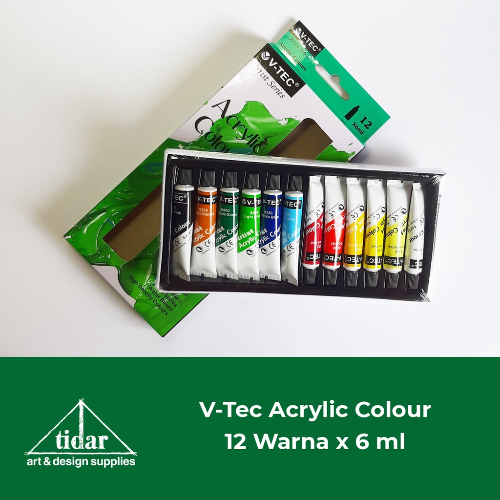 

[MR] Cat Akrilik V-Tec / V-Tech Acrylic Colour / Color Set 12 x 6 ML Tube